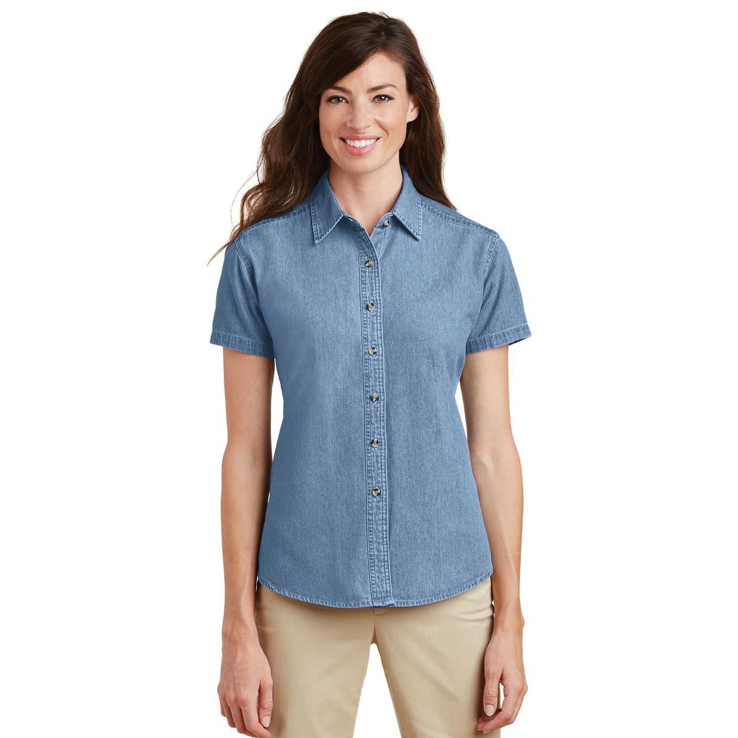 Faded Blue Denim Shirt - Port & Company - Durable Material