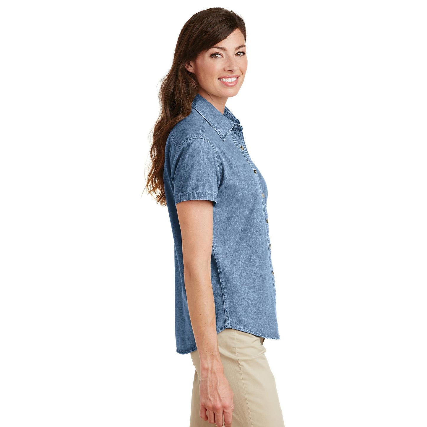 Faded Blue Denim Shirt - Port & Company - Durable Material