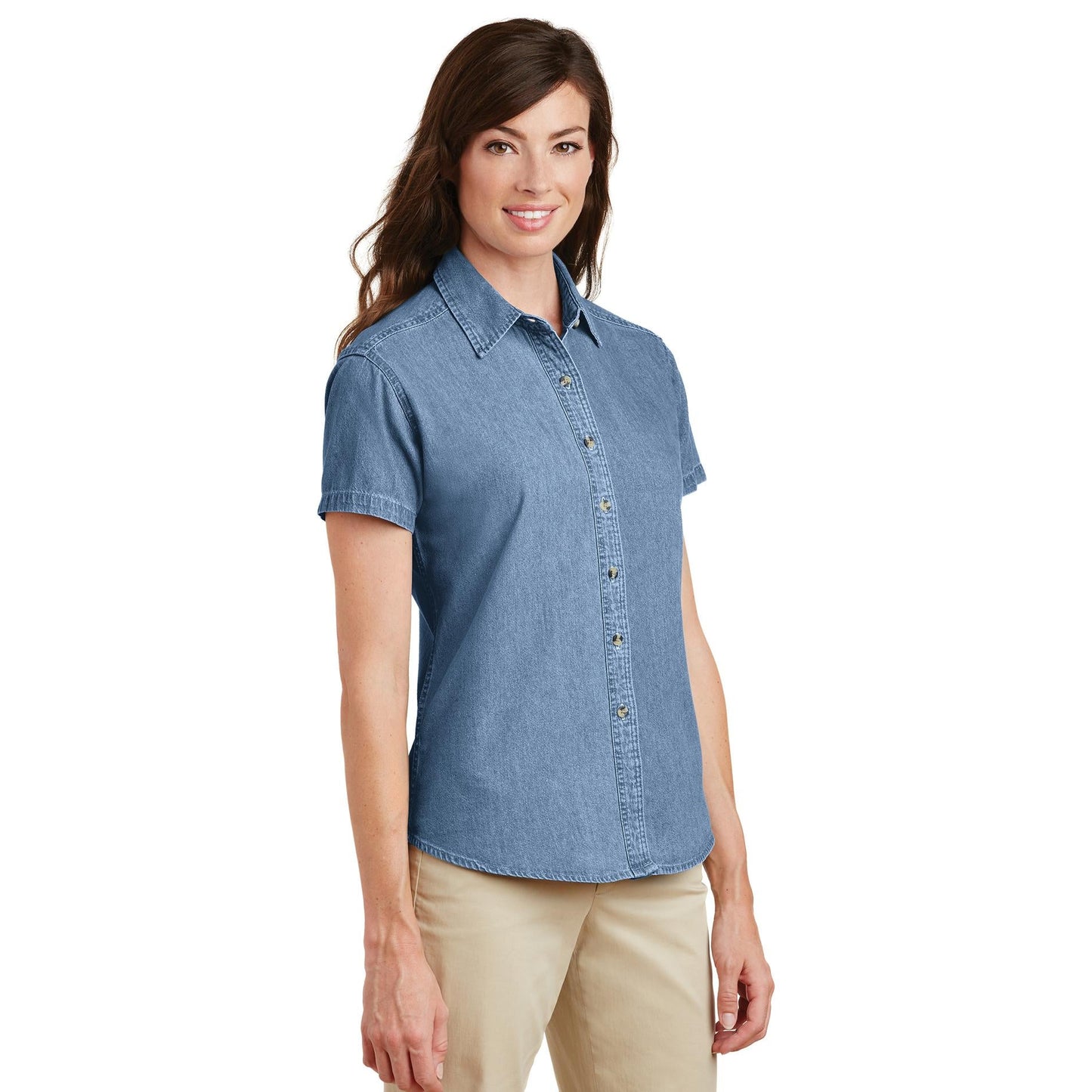 Faded Blue Denim Shirt - Port & Company - Durable Material