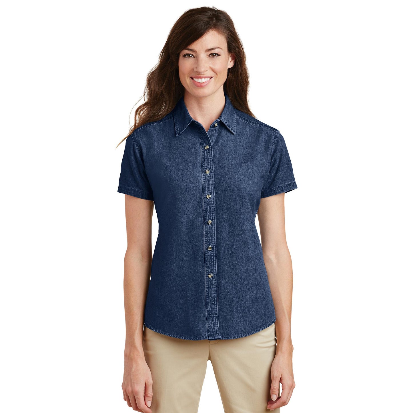 Faded Blue Denim Shirt - Port & Company - Durable Material