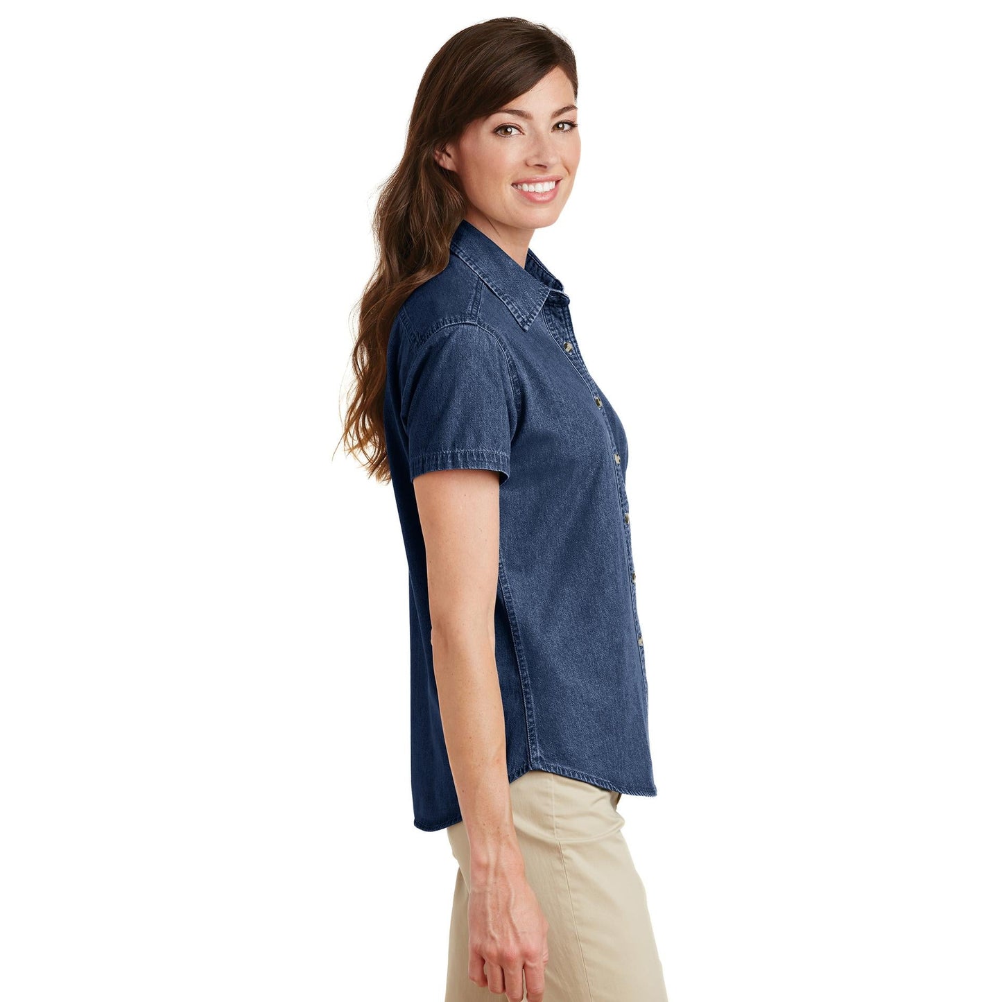 Faded Blue Denim Shirt - Port & Company - Durable Material