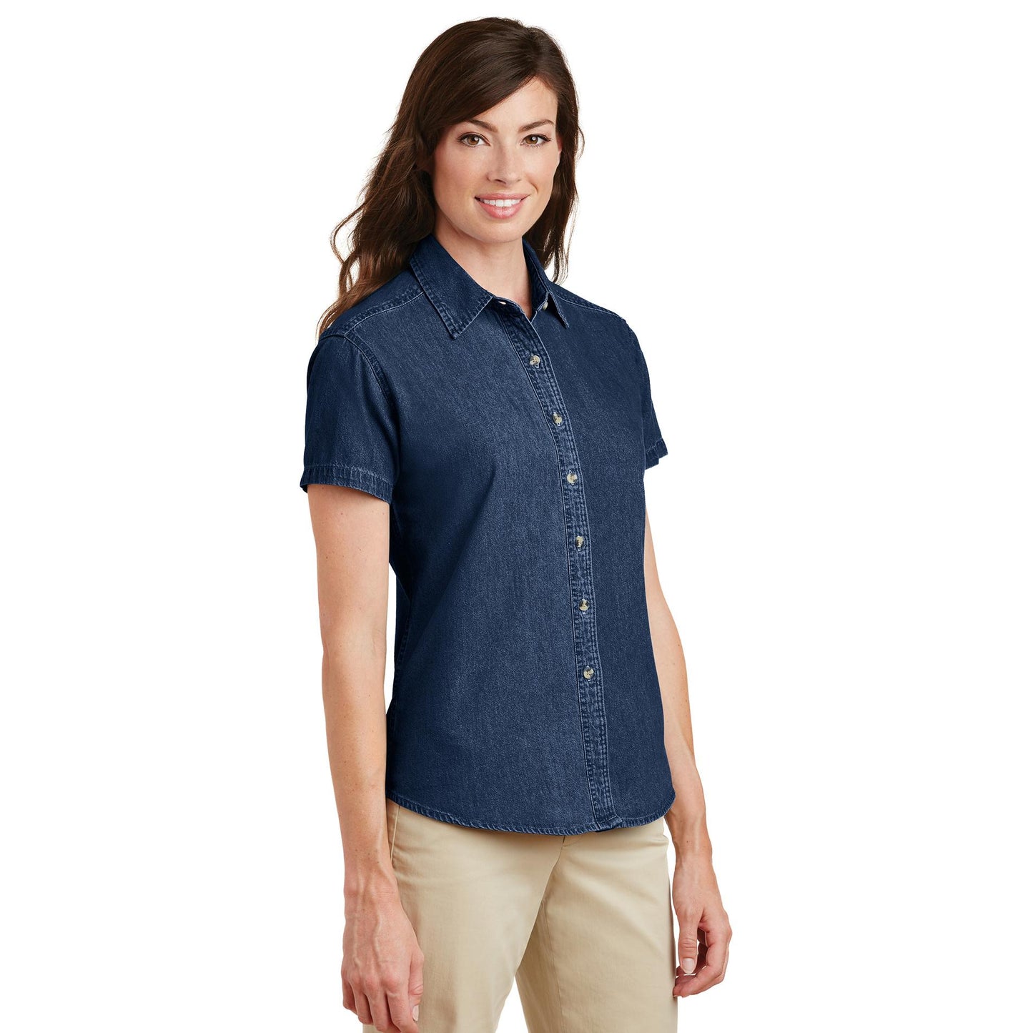 Faded Blue Denim Shirt - Port & Company - Durable Material