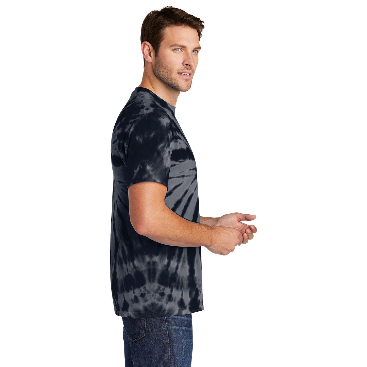 Black Galaxy Spiral T-Shirt - Port & Company - Vibrant Colors