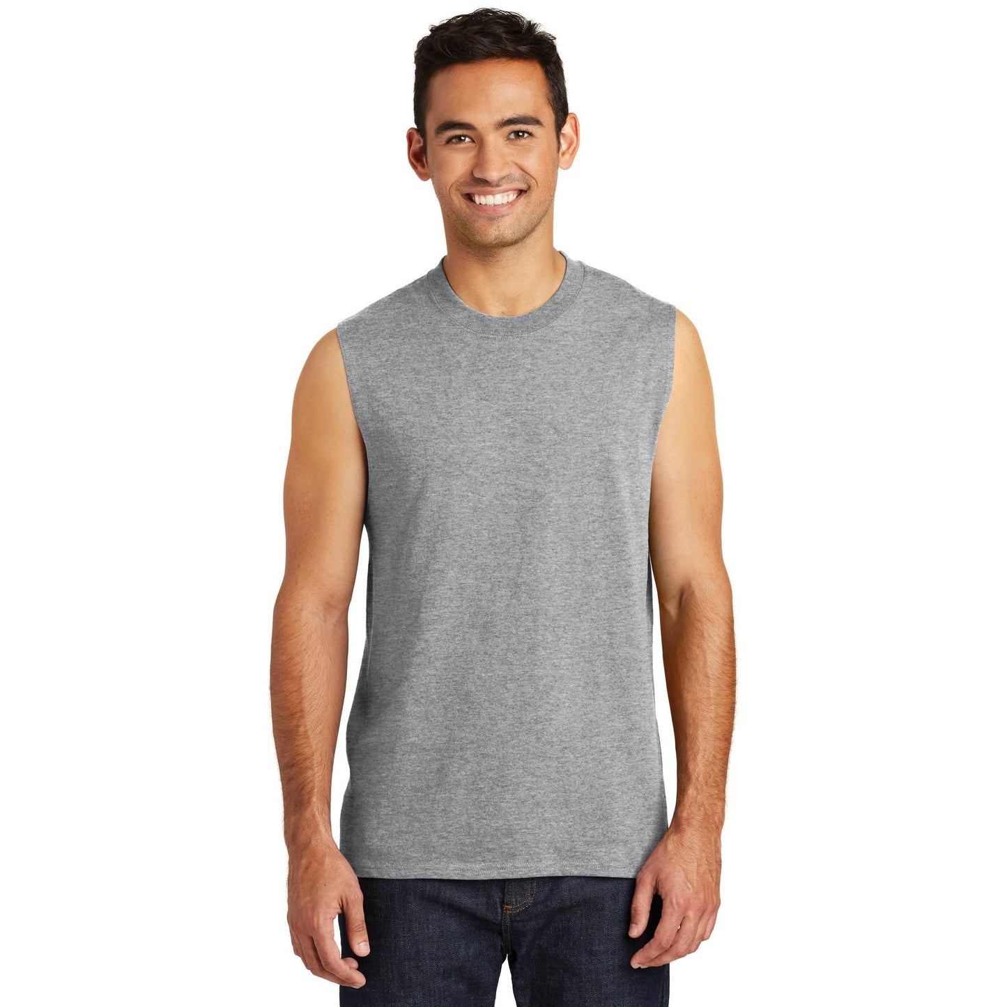 White Sleeveless T-Shirt - Port & Company - Soft Cotton