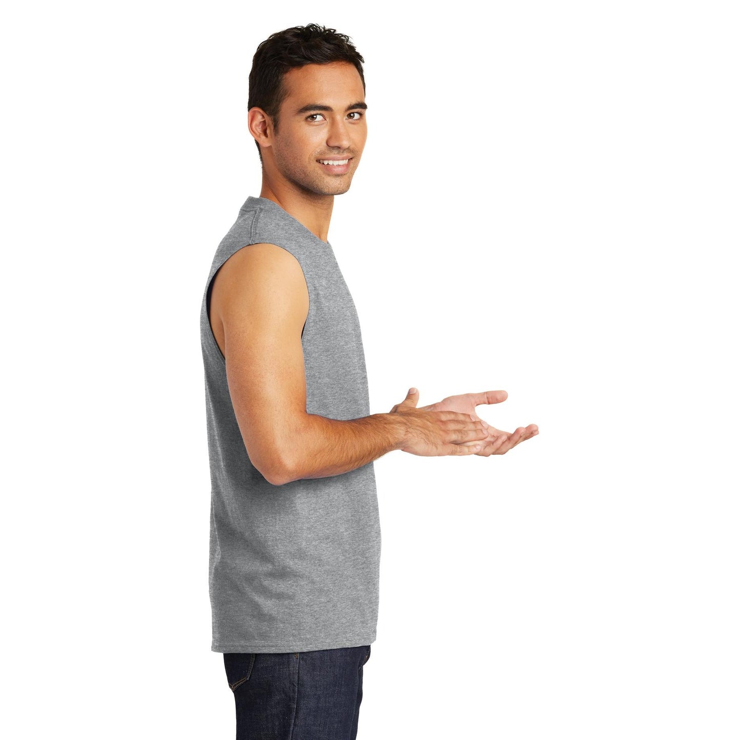 White Sleeveless T-Shirt - Port & Company - Soft Cotton