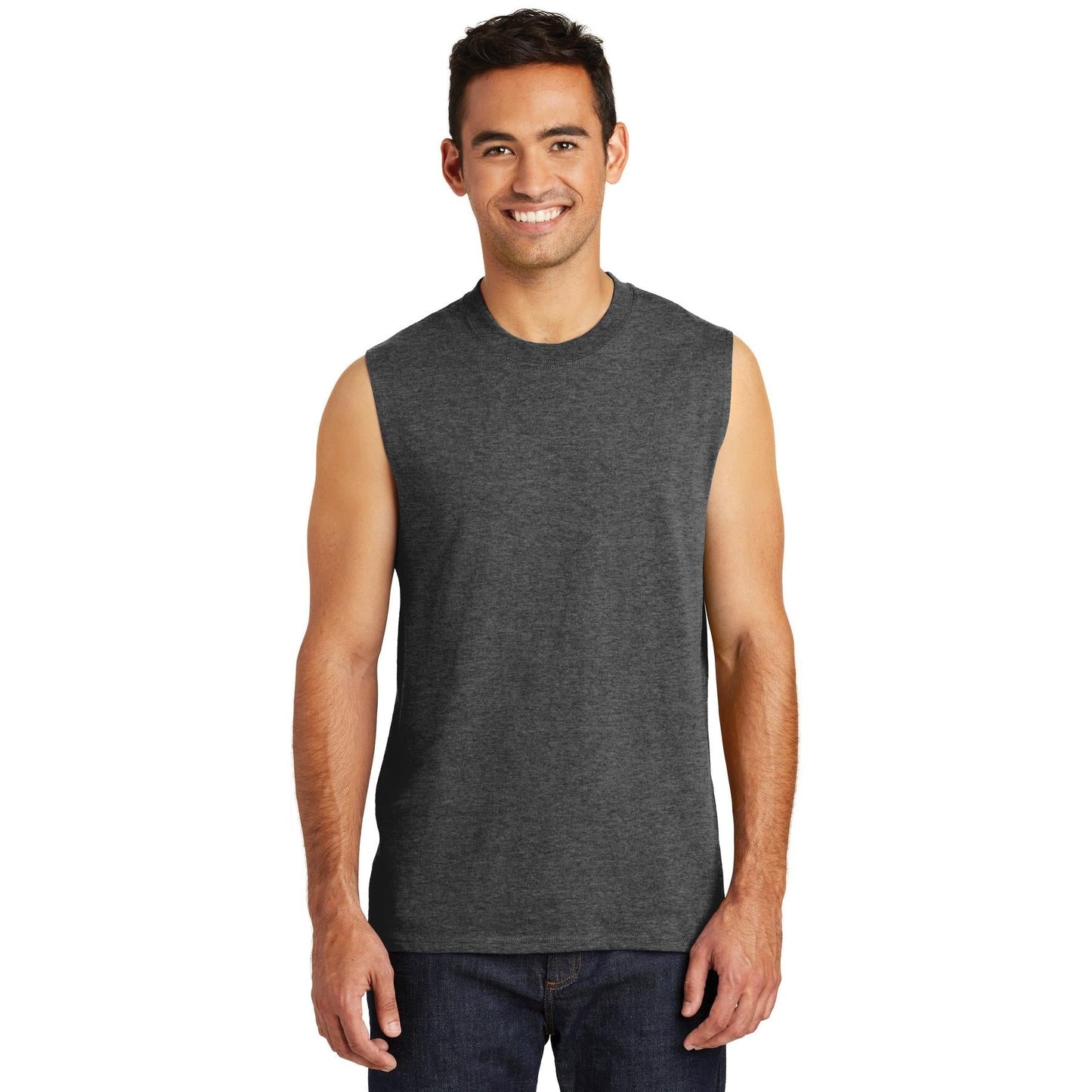 White Sleeveless T-Shirt - Port & Company - Soft Cotton