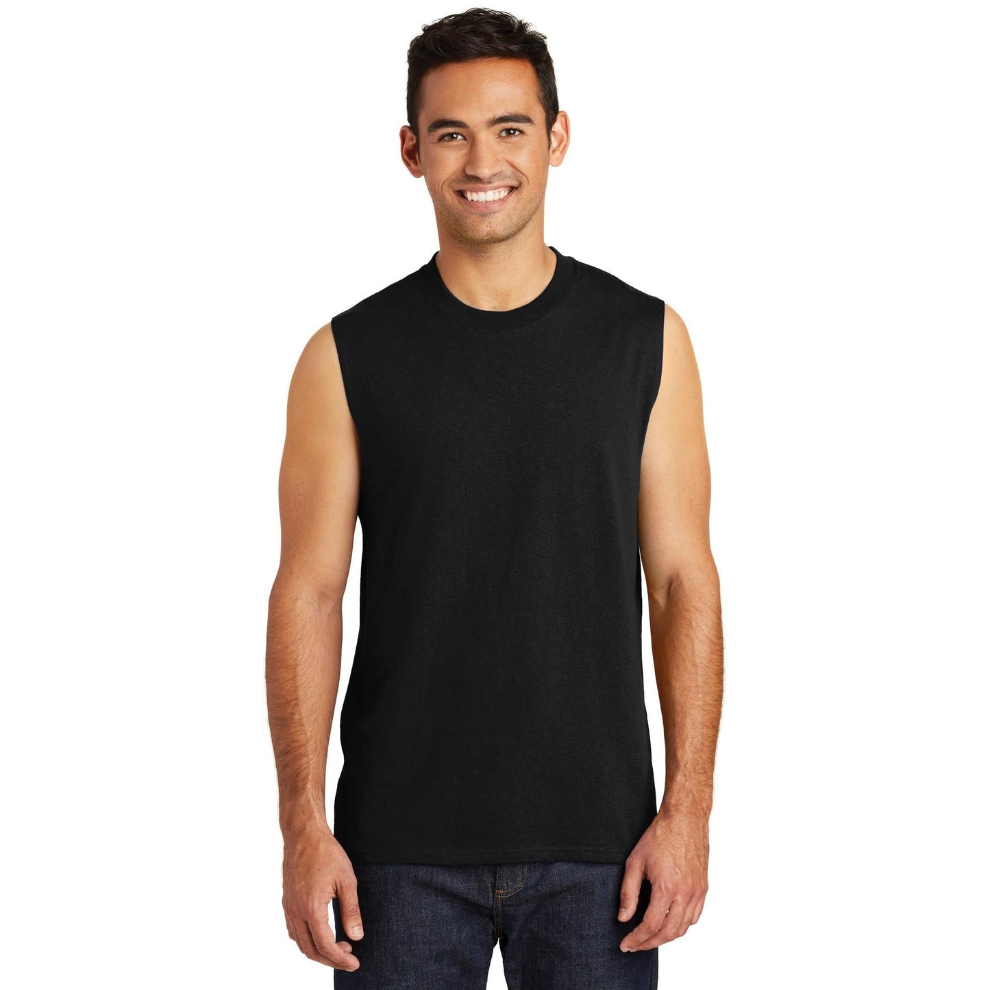 White Sleeveless T-Shirt - Port & Company - Soft Cotton