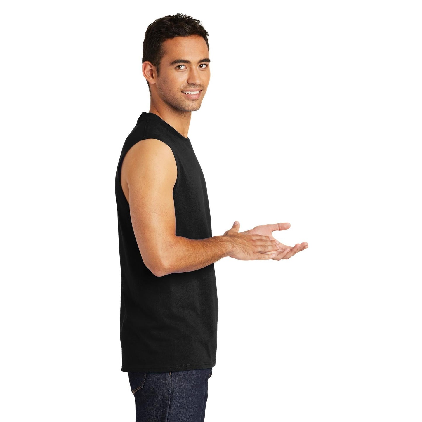 White Sleeveless T-Shirt - Port & Company - Soft Cotton