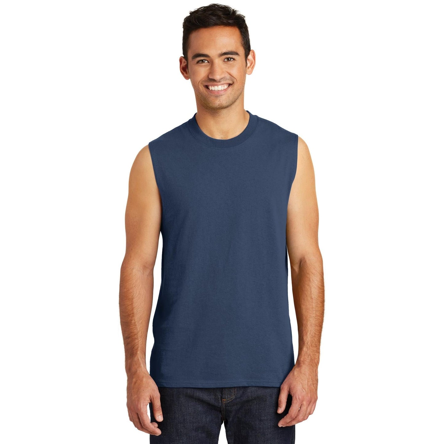 White Sleeveless T-Shirt - Port & Company - Soft Cotton