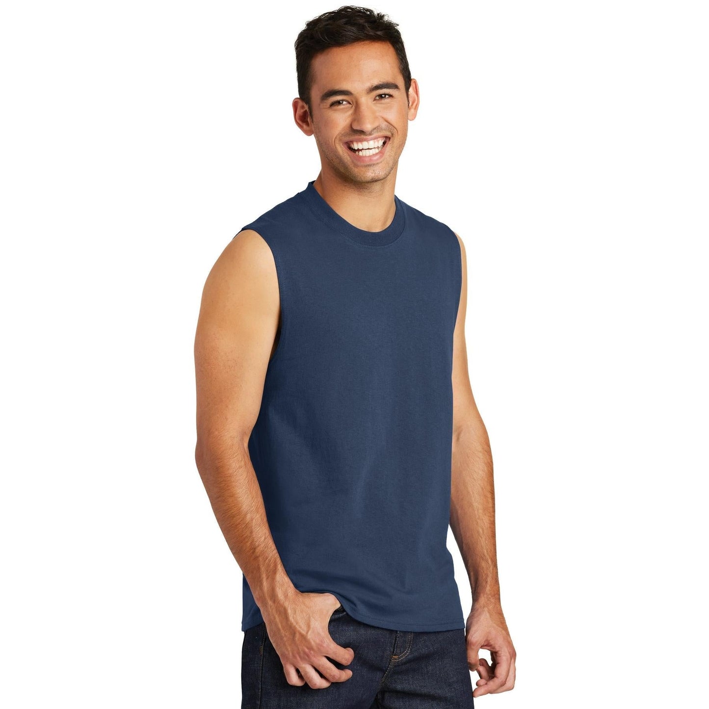 White Sleeveless T-Shirt - Port & Company - Soft Cotton