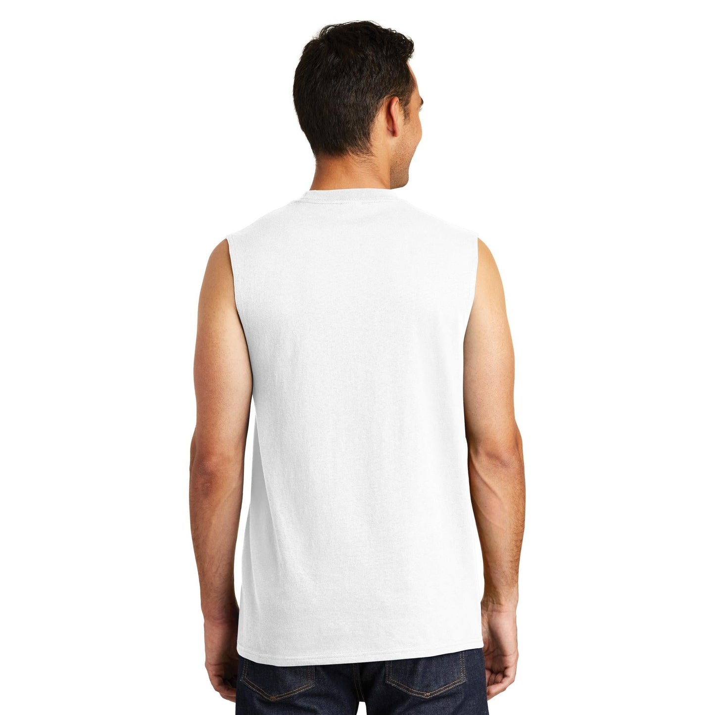 White Sleeveless T-Shirt - Port & Company - Soft Cotton
