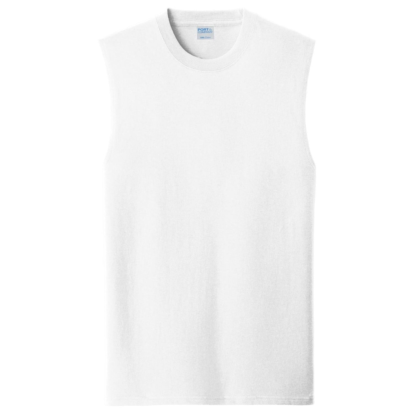 White Sleeveless T-Shirt - Port & Company - Soft Cotton