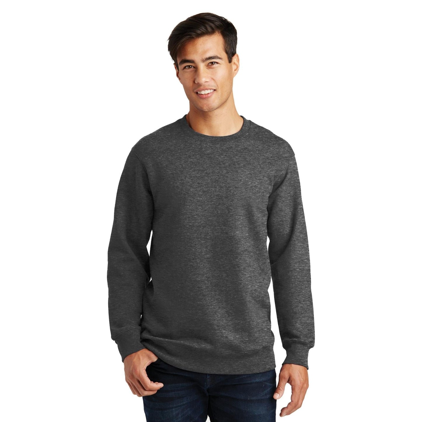 White Fleece Sweatshirt - Port & Company - Soft Touch