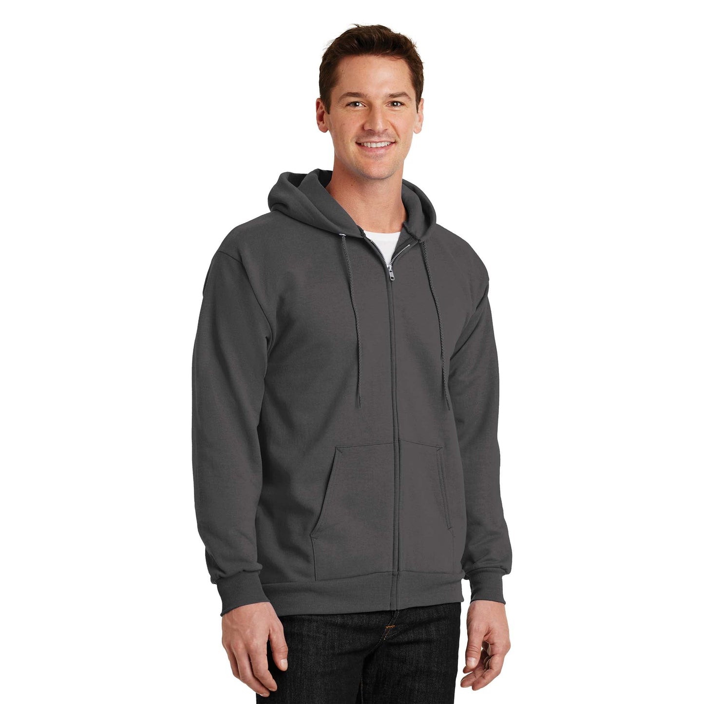 Ash Sweatshirts - Cozy Zip Hoodie - Port & Company - Fleece