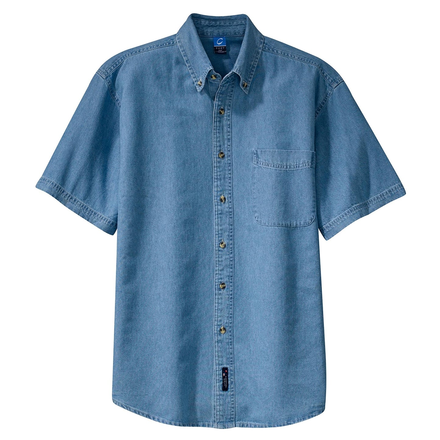 Faded Blue Denim Shirt - Port & Company - Durable Style