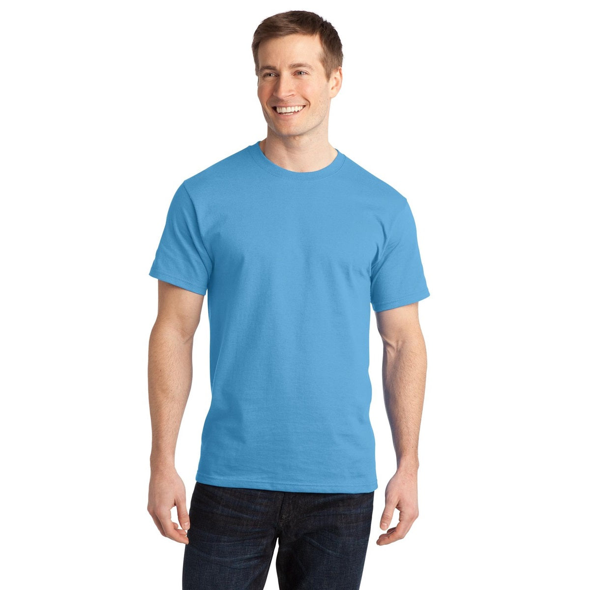 Aquatic Blue T-Shirt - Port & Company - Comfortable Cotton
