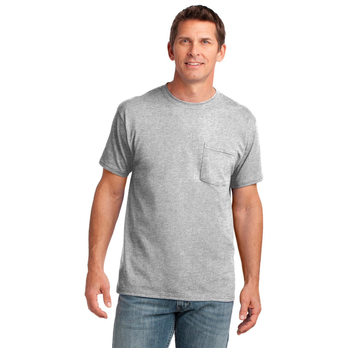Ash T-Shirts - Soft Pocket Tee - Port & Company - Cozy Fit