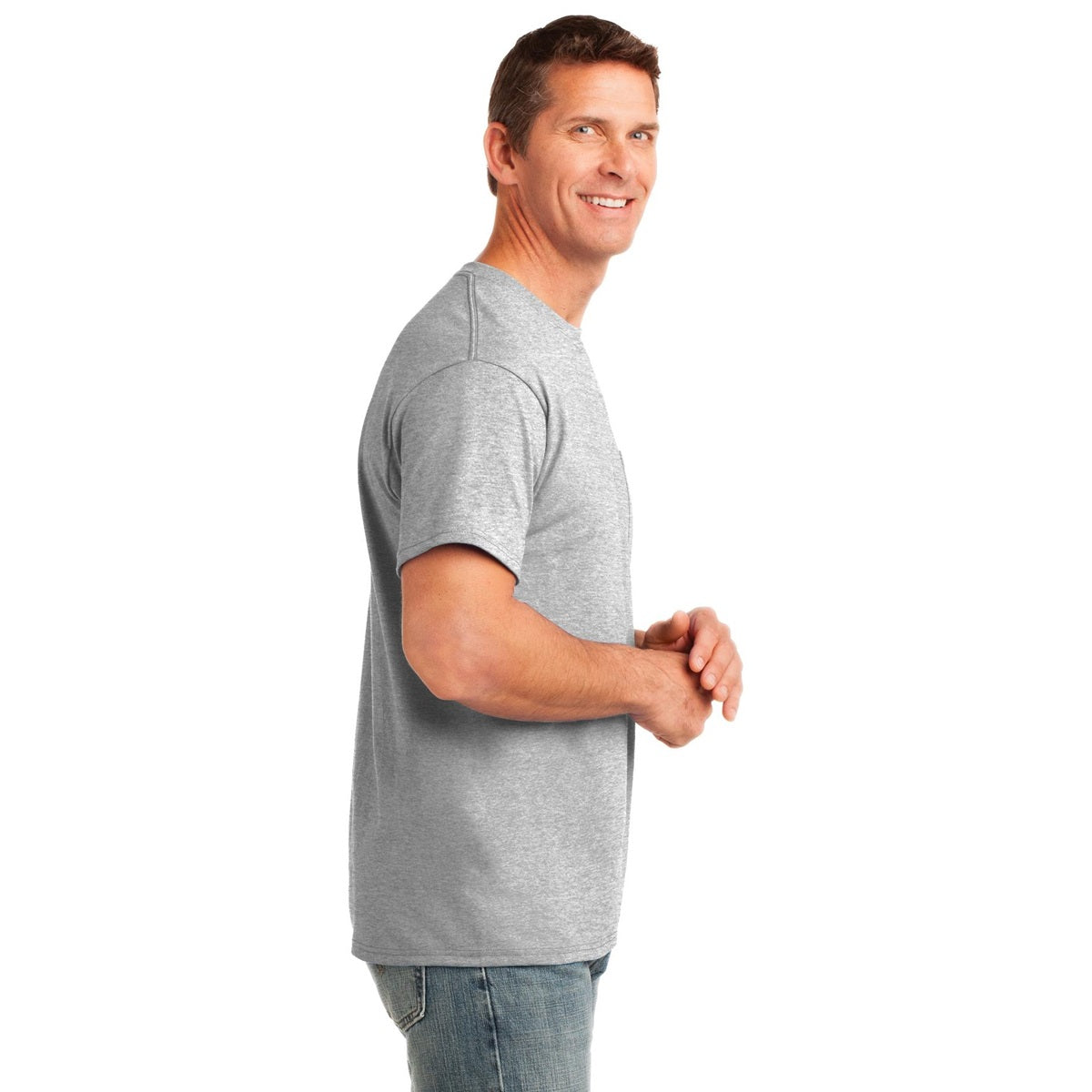 Ash T-Shirts - Soft Pocket Tee - Port & Company - Cozy Fit