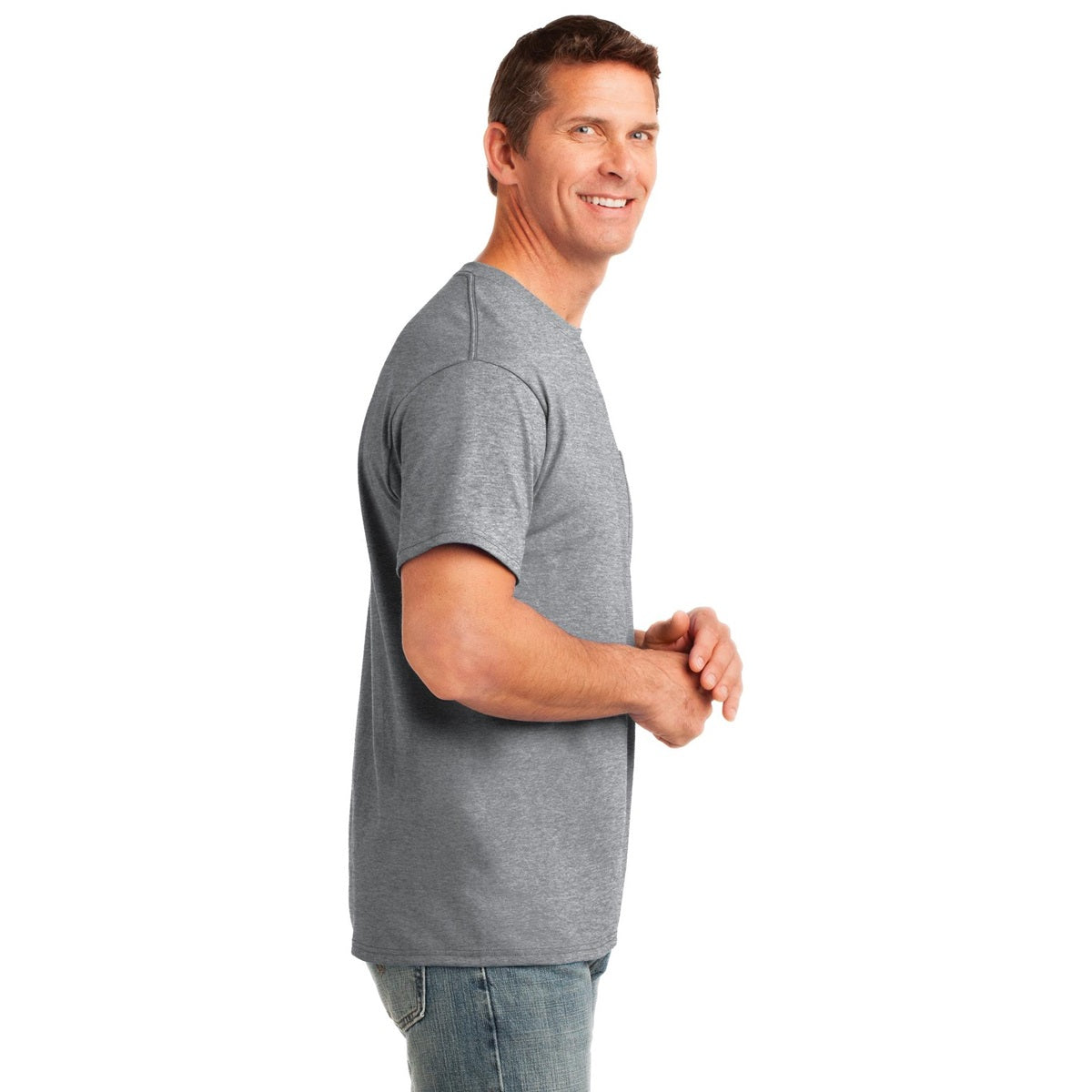 Ash T-Shirts - Soft Pocket Tee - Port & Company - Cozy Fit