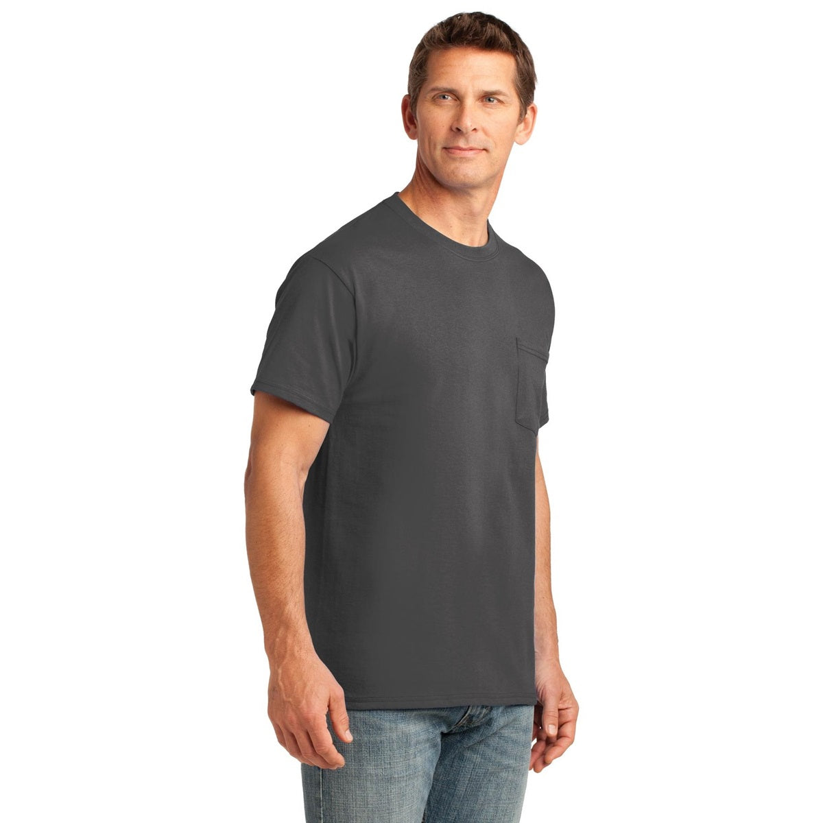 Ash T-Shirts - Soft Pocket Tee - Port & Company - Cozy Fit