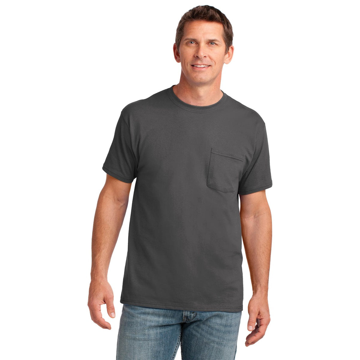 Ash T-Shirts - Soft Pocket Tee - Port & Company - Cozy Fit