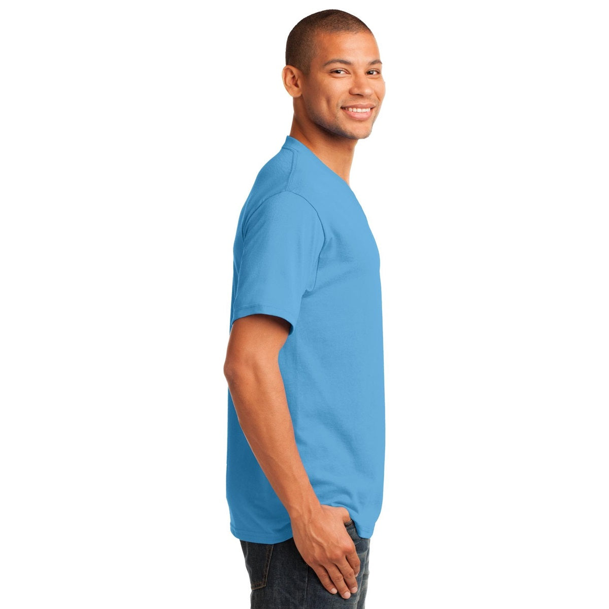 Dark Heather Grey T-Shirt - Port & Company - Stylish V-Neck