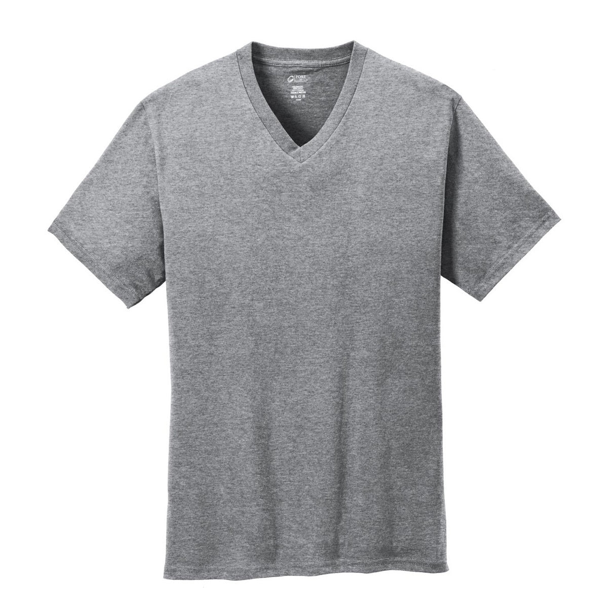 Dark Heather Grey T-Shirt - Port & Company - Stylish V-Neck