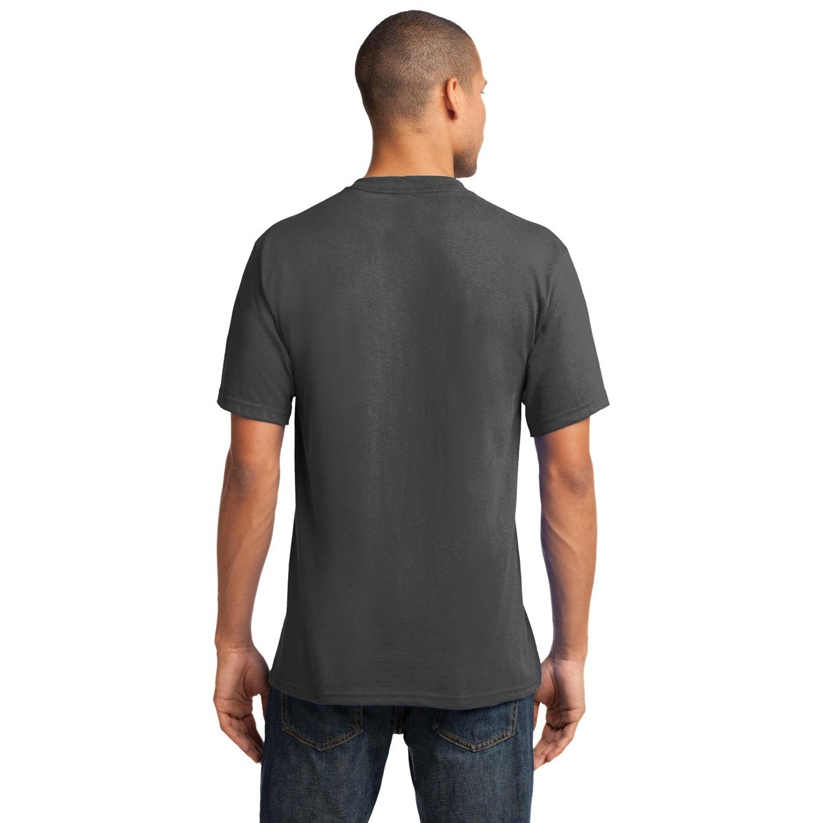 Dark Heather Grey T-Shirt - Port & Company - Stylish V-Neck