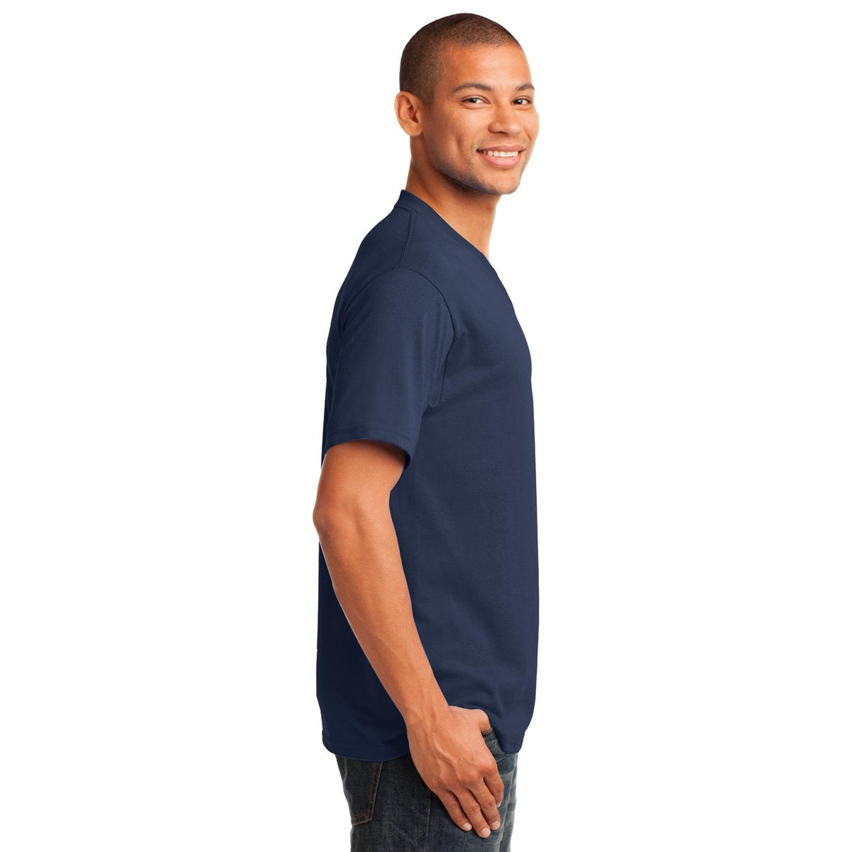 Dark Heather Grey T-Shirt - Port & Company - Stylish V-Neck