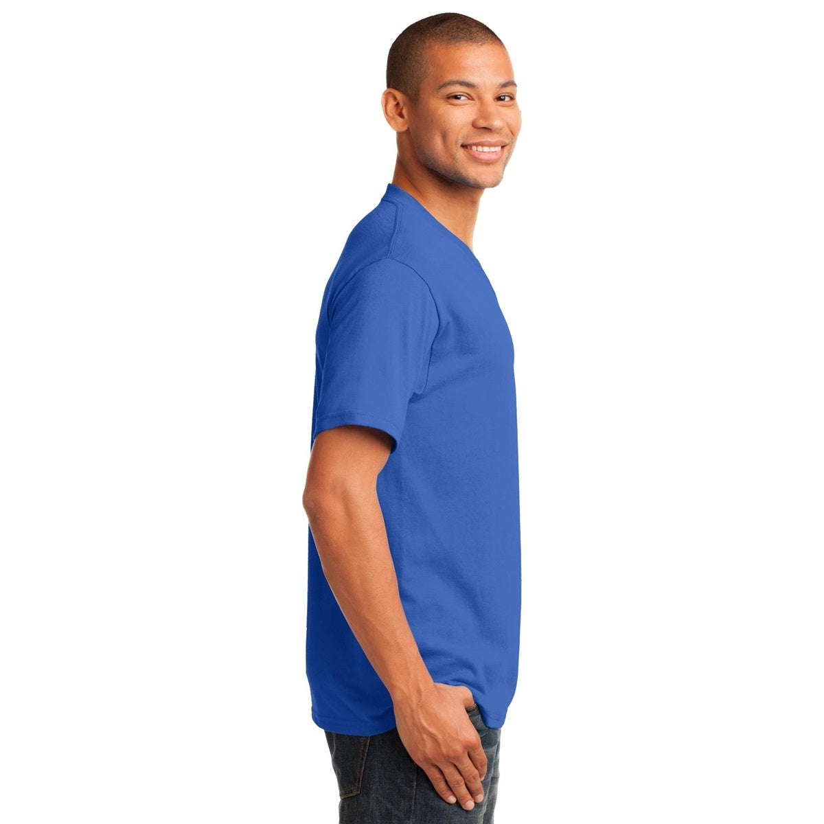 Dark Heather Grey T-Shirt - Port & Company - Stylish V-Neck