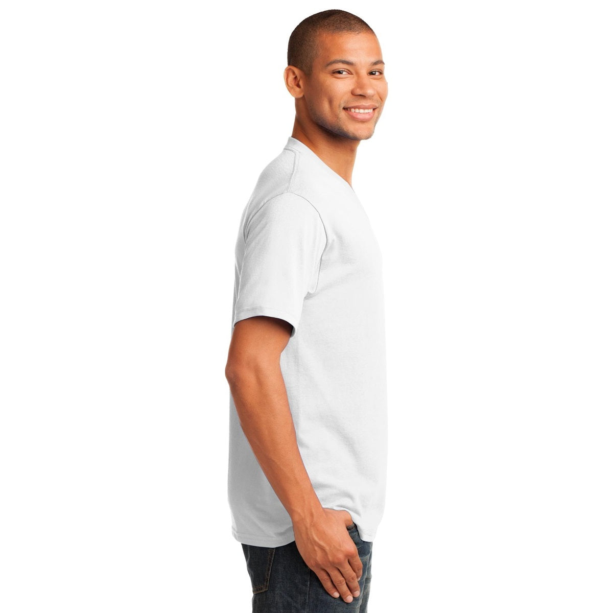 Dark Heather Grey T-Shirt - Port & Company - Stylish V-Neck