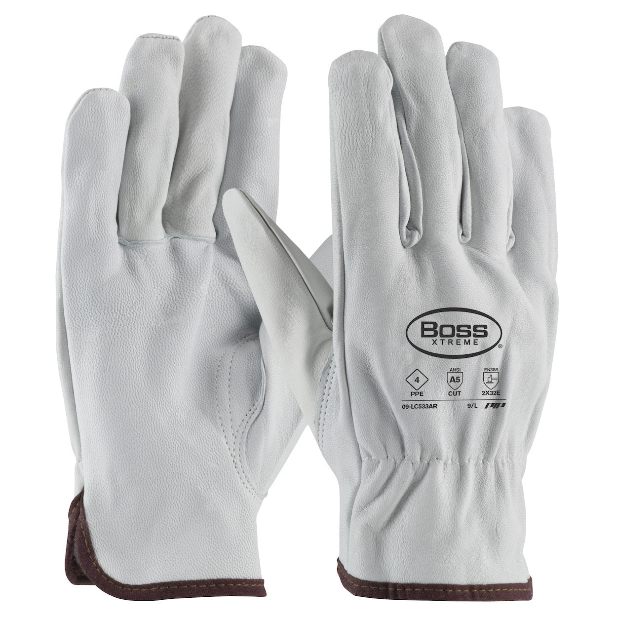 White Leather Gloves - PIP - Cut Resistant