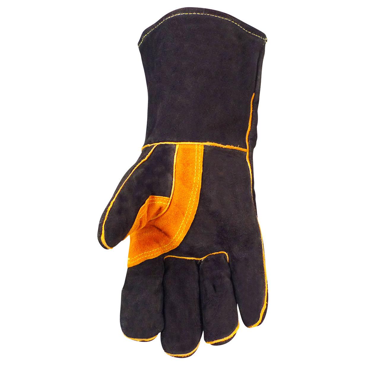 Black Leather Gloves - PIP - Caiman Design Aluminized