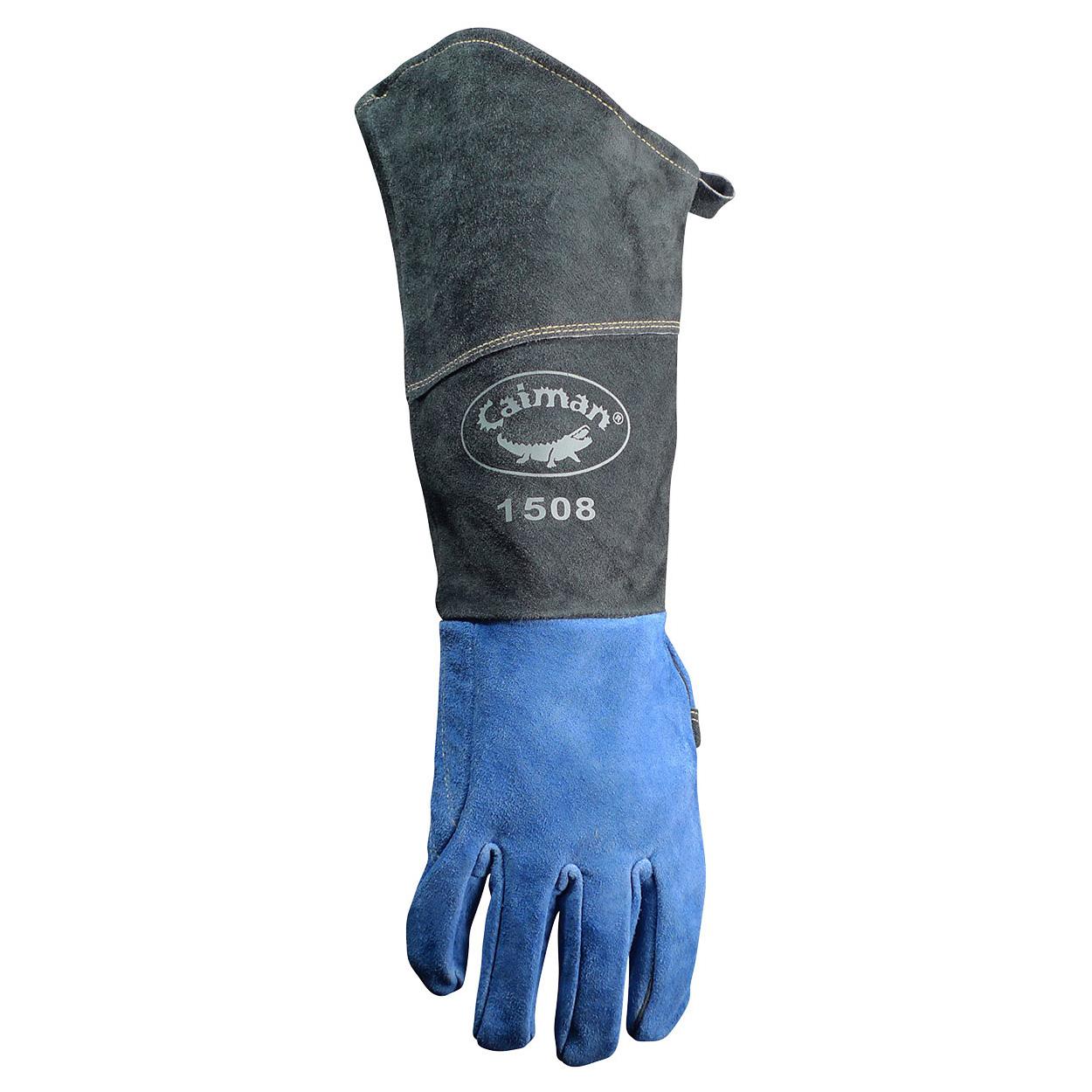 Blue Leather Gloves - PIP - Fleece Lined Comfort