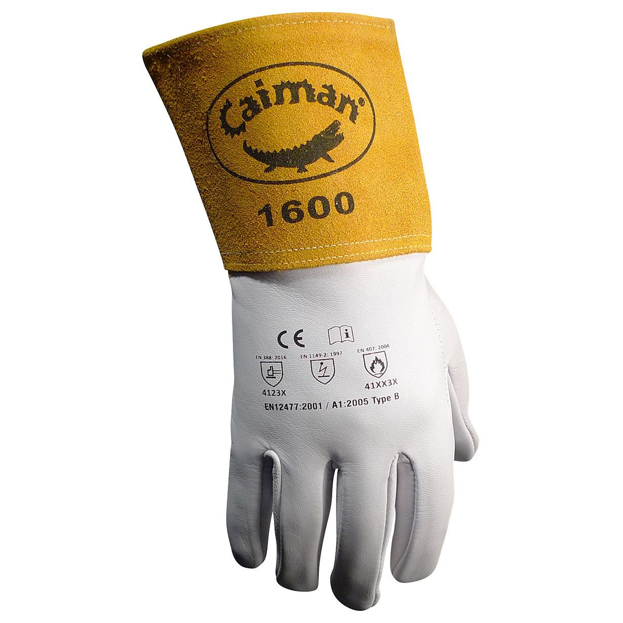 White Leather Gloves - PIP - Goat Grain Unlined Cuff