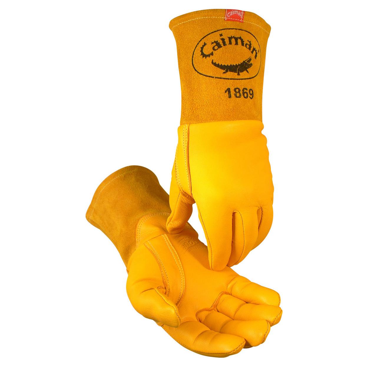 Yellow Leather Gloves - PIP - Caiman Grain Unlined