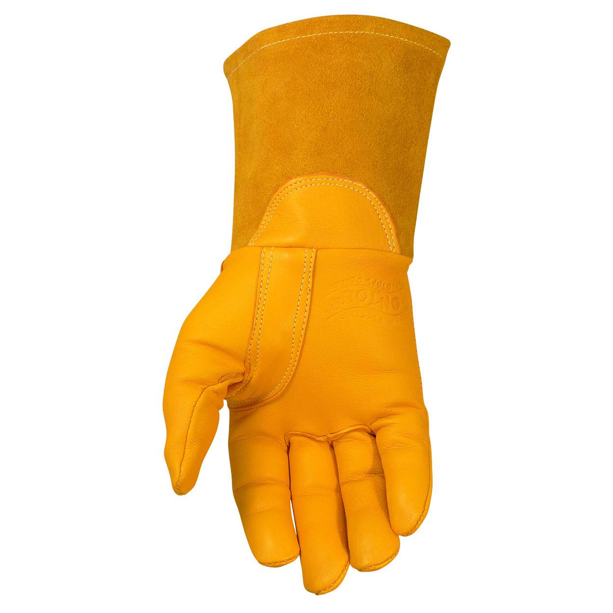 Yellow Leather Gloves - PIP - Caiman Grain Unlined
