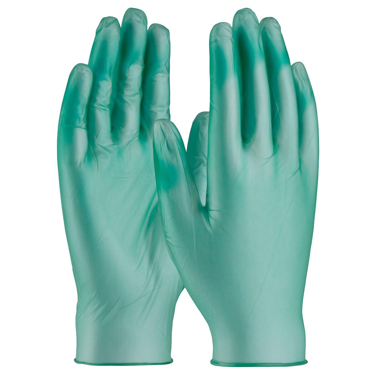 Green Disposable Gloves - PIP - Powdered Vinyl