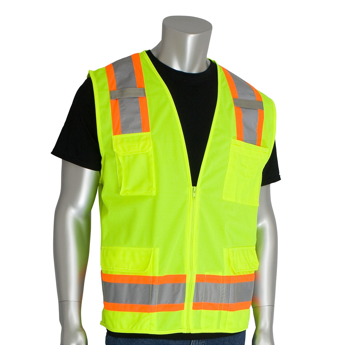 Orange Safety Vest - PIP - Two-Tone Design
