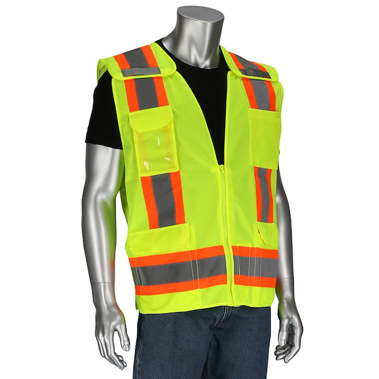 Yellow/Lime Safety Vests - PIP - Breakaway Mesh Design