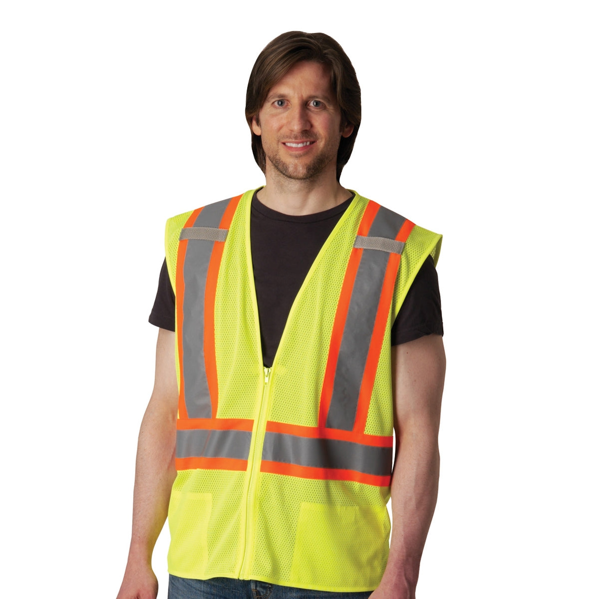 Yellow/Lime Safety Vest - PIP - Reflective Two-Tone