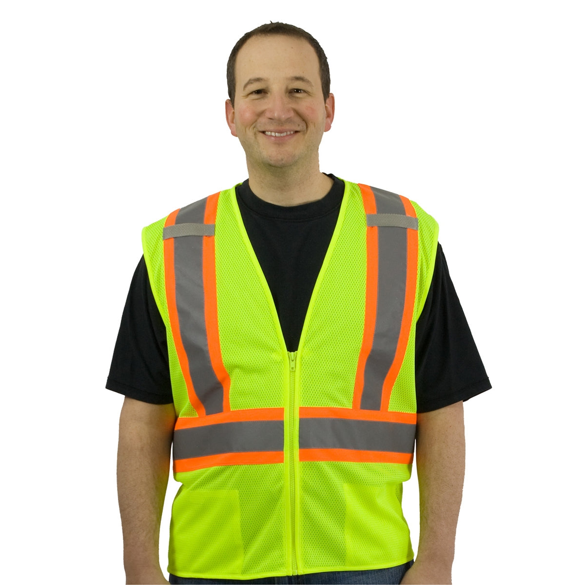 Yellow/Lime Safety Vest - PIP - Reflective Two-Tone