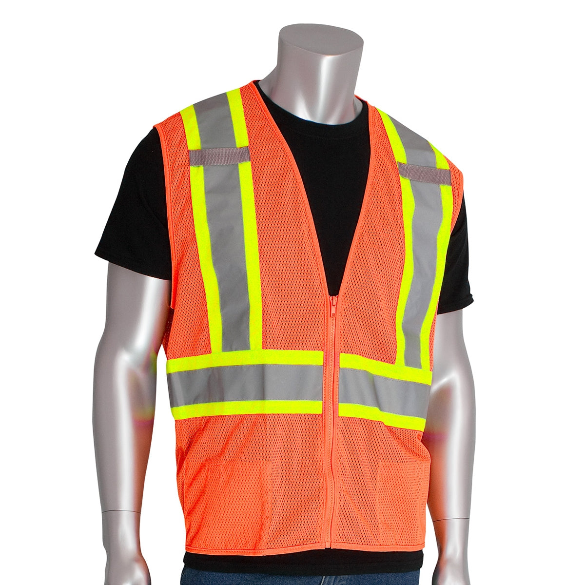 Yellow/Lime Safety Vest - PIP - Reflective Two-Tone
