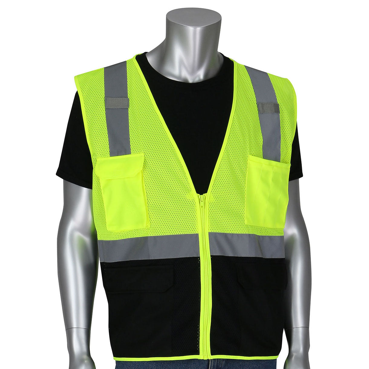 Yellow/Lime Safety Vest - PIP - Breathable Mesh