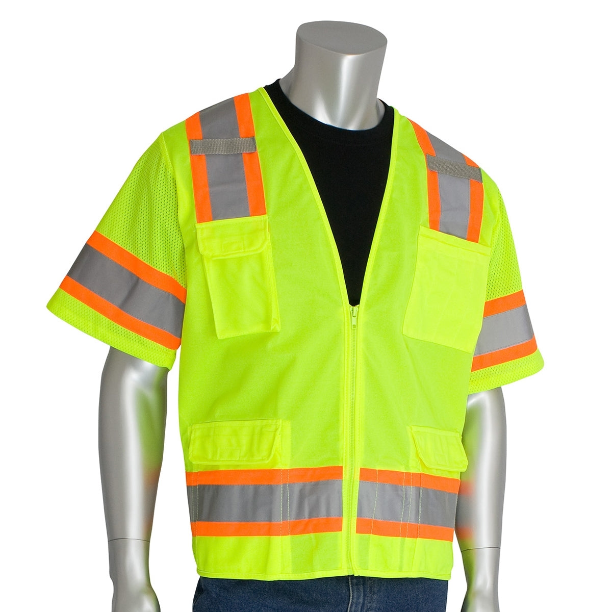 Yellow/Lime Safety Vest - PIP - Reflective Polyester