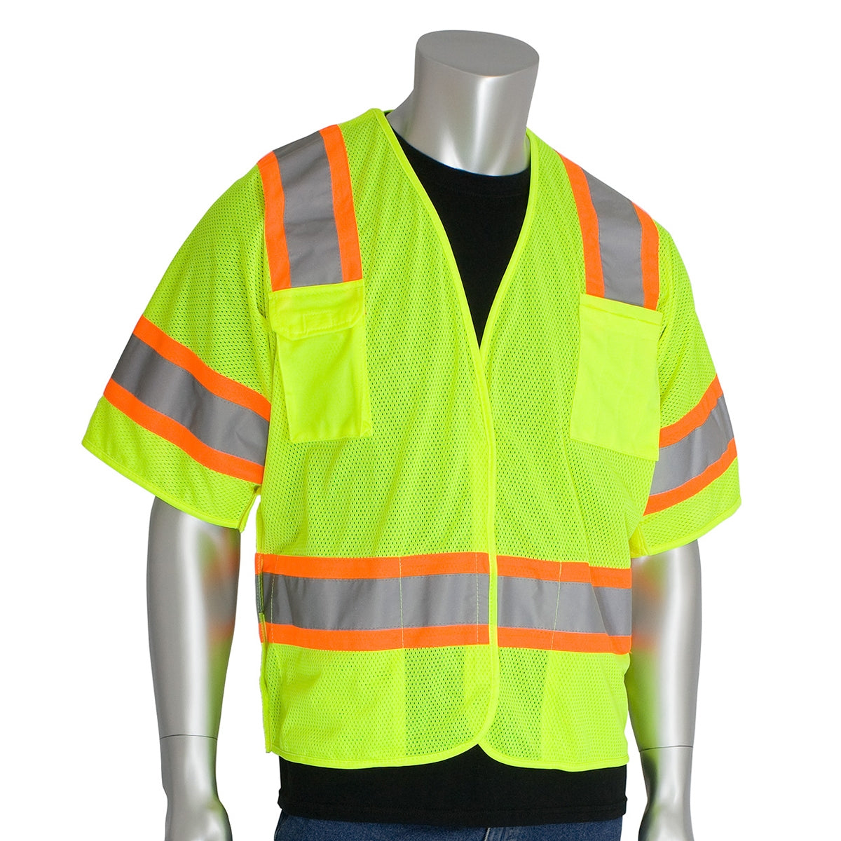 Yellow/Lime Safety Vests - PIP - Breakaway Design
