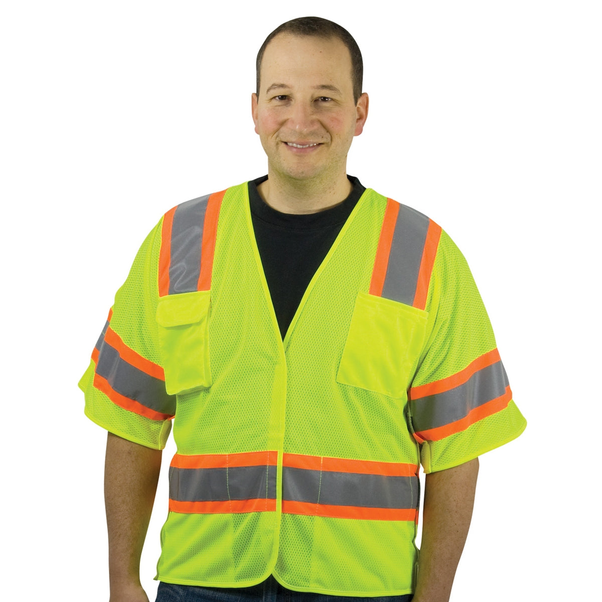 Yellow/Lime Safety Vests - PIP - Breakaway Design