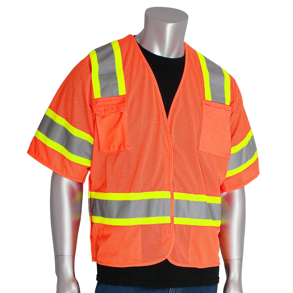 Yellow/Lime Safety Vests - PIP - Breakaway Design