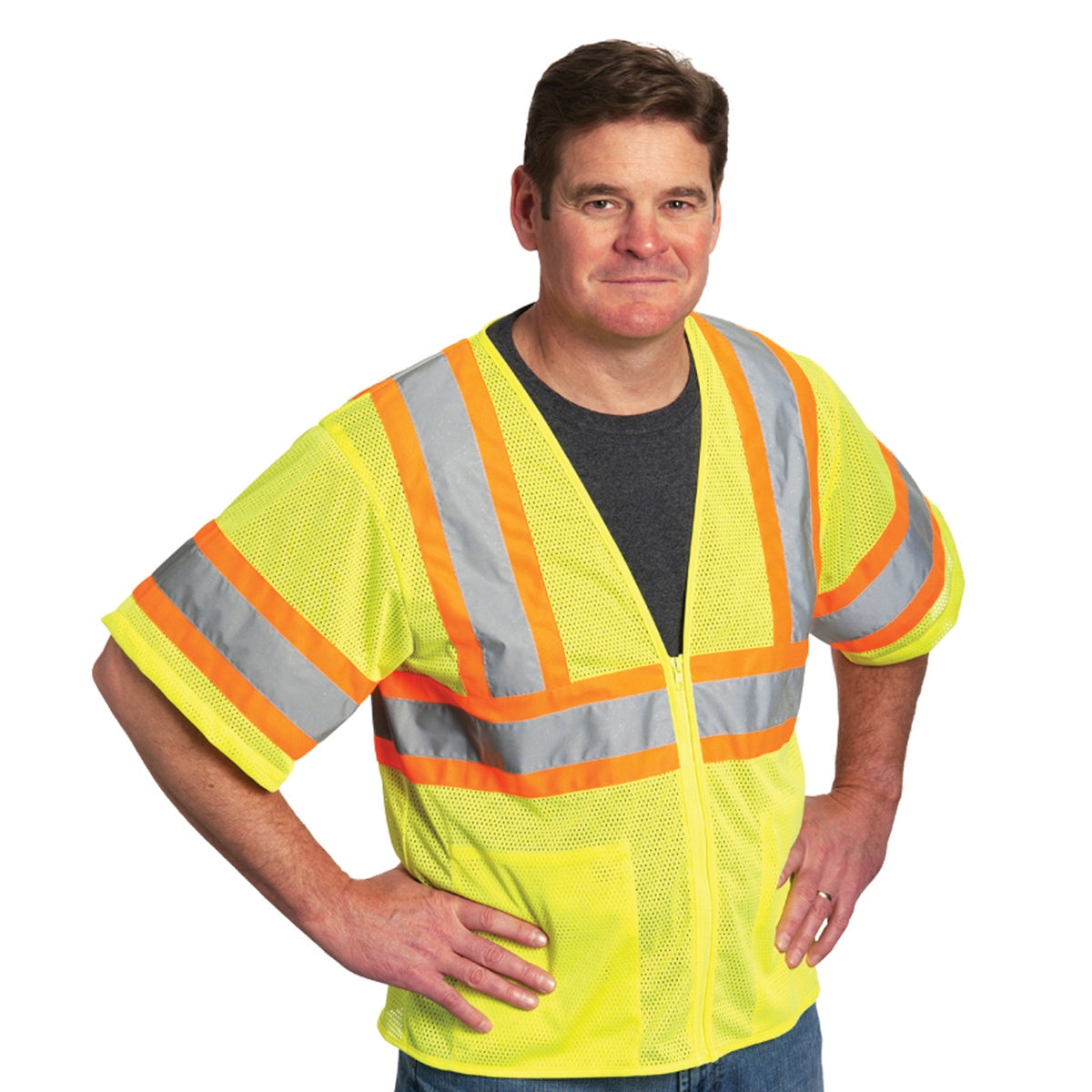 Yellow/Lime Safety Vest - PIP - Reflective Mesh