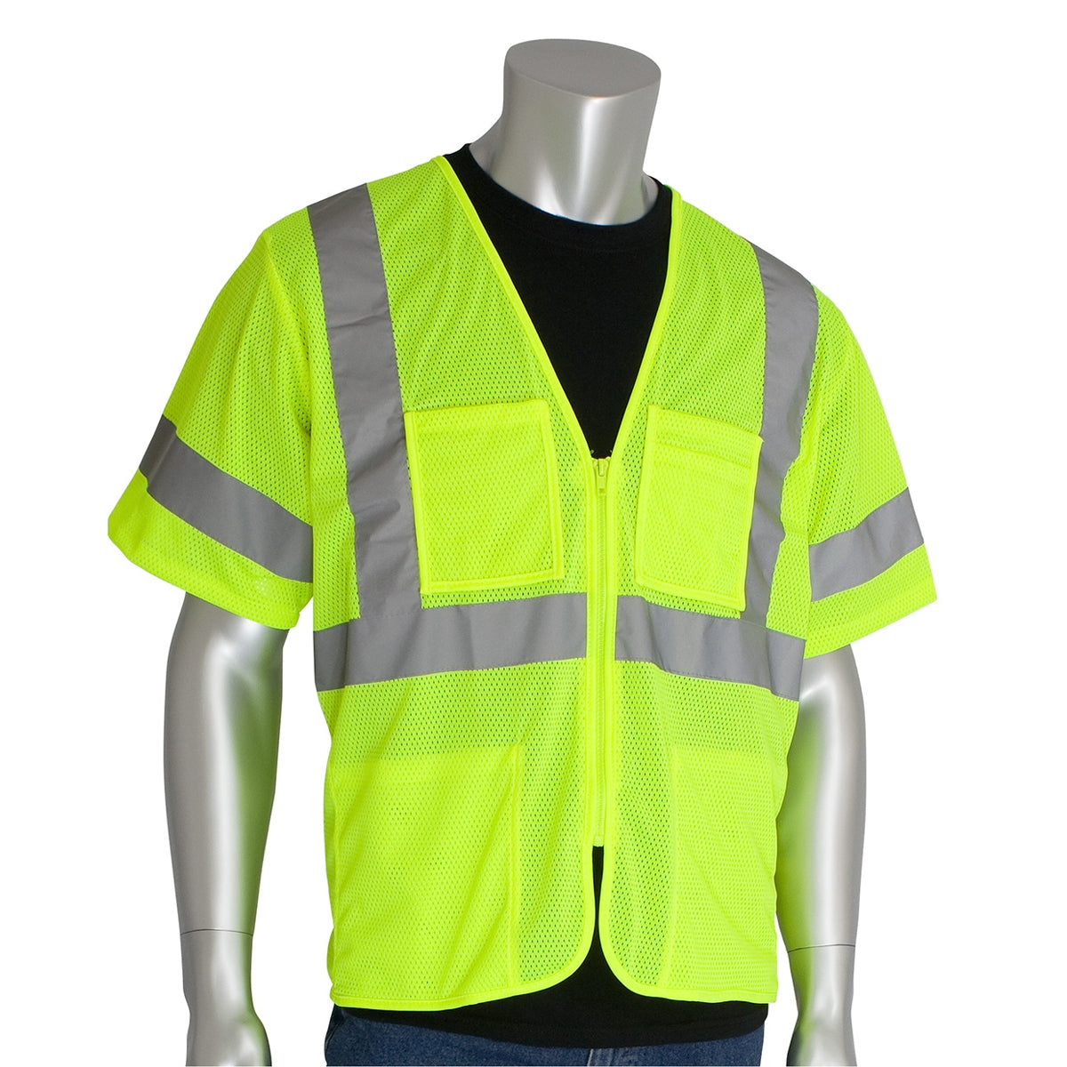 Yellow/Lime Safety Vest - PIP - Breathable Mesh